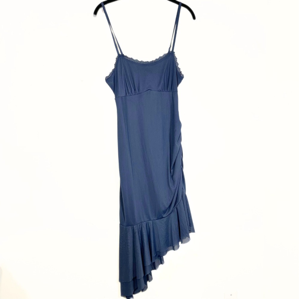 Wild Fable Slip Dress Size Medium Blue Y2K Fairy Babydoll‎ Ruffle Asymmetrical